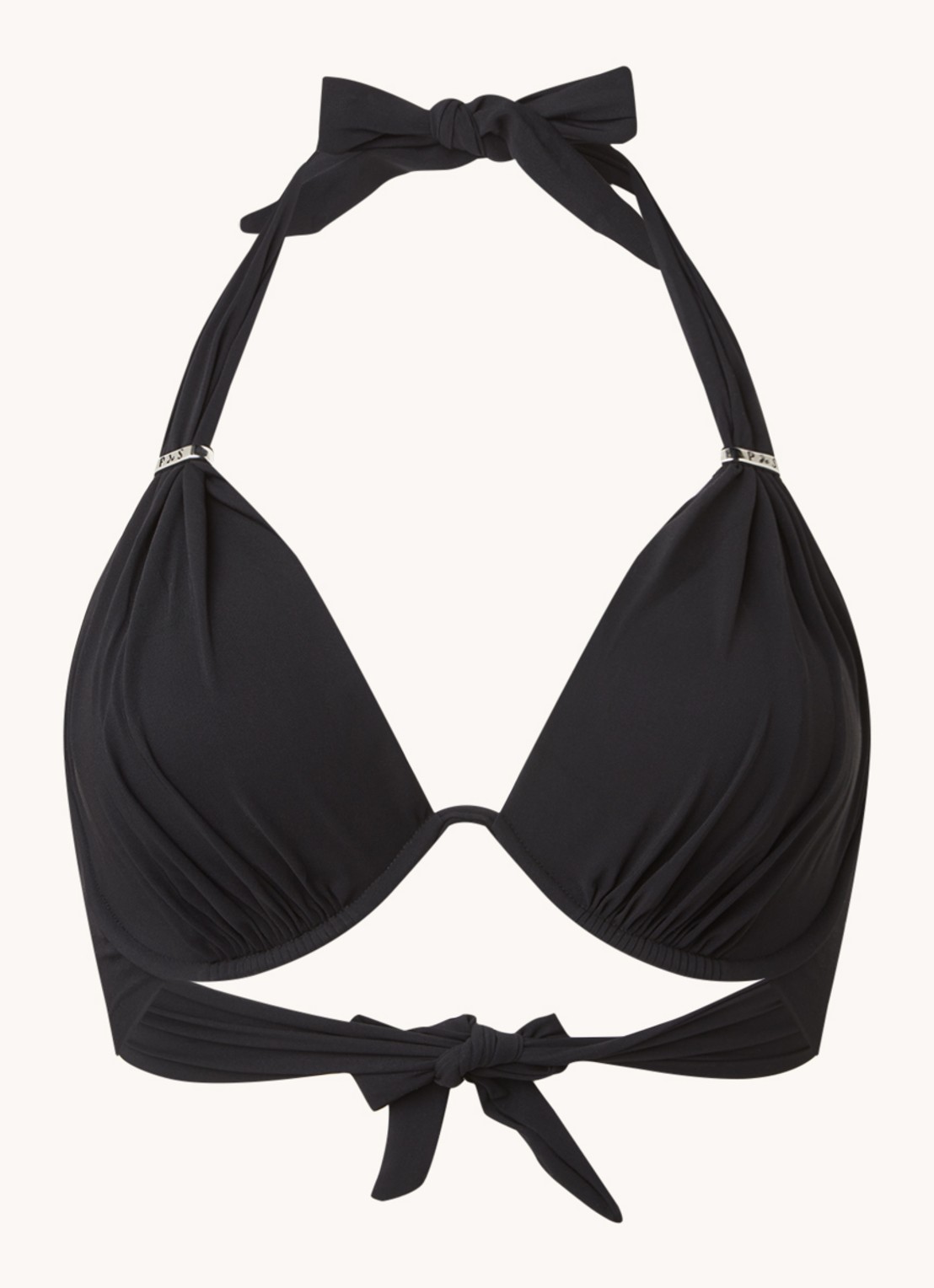 Pain de Sucre Fabia halter bikinitop met beugel - voorkant 2 zwart