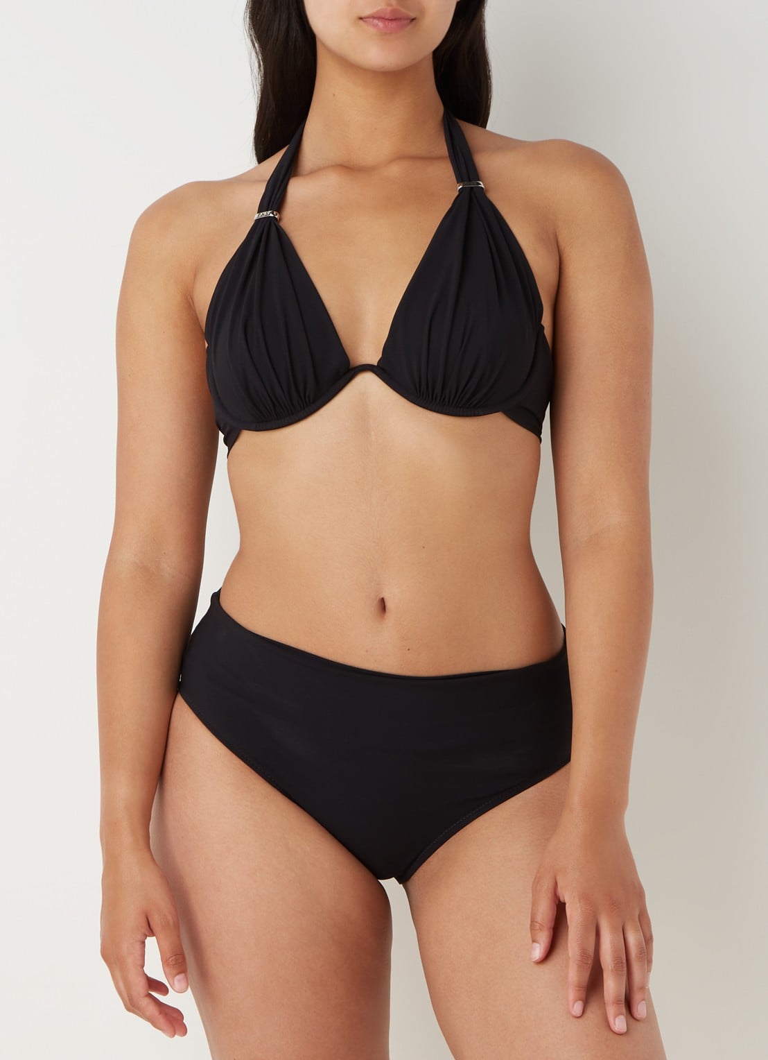 Pain de Sucre Fabia halter bikinitop met beugel - voorkant 3 zwart