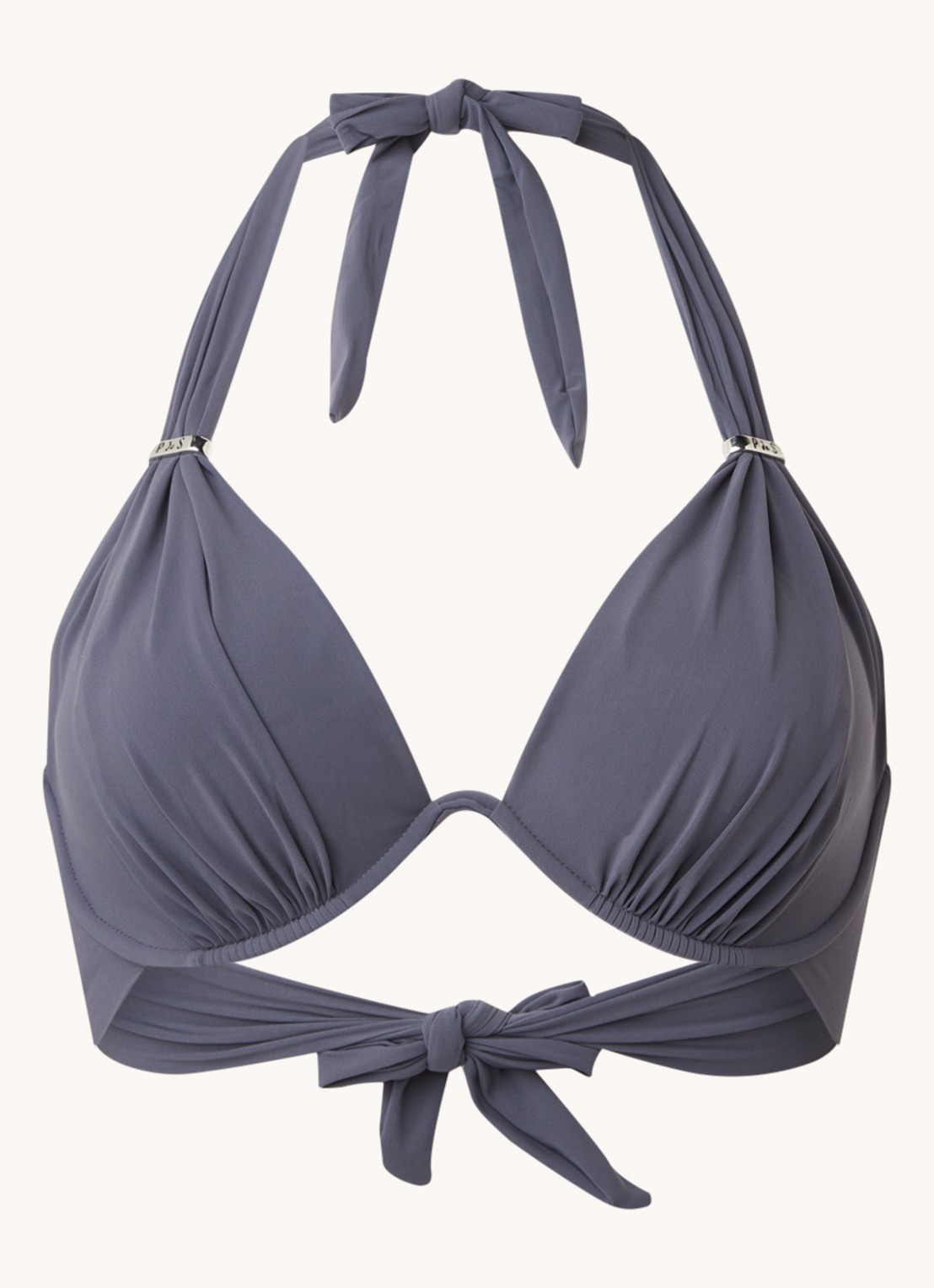 Pain de Sucre Fabia halter bikinitop met beugel - voorkant 2 antraciet