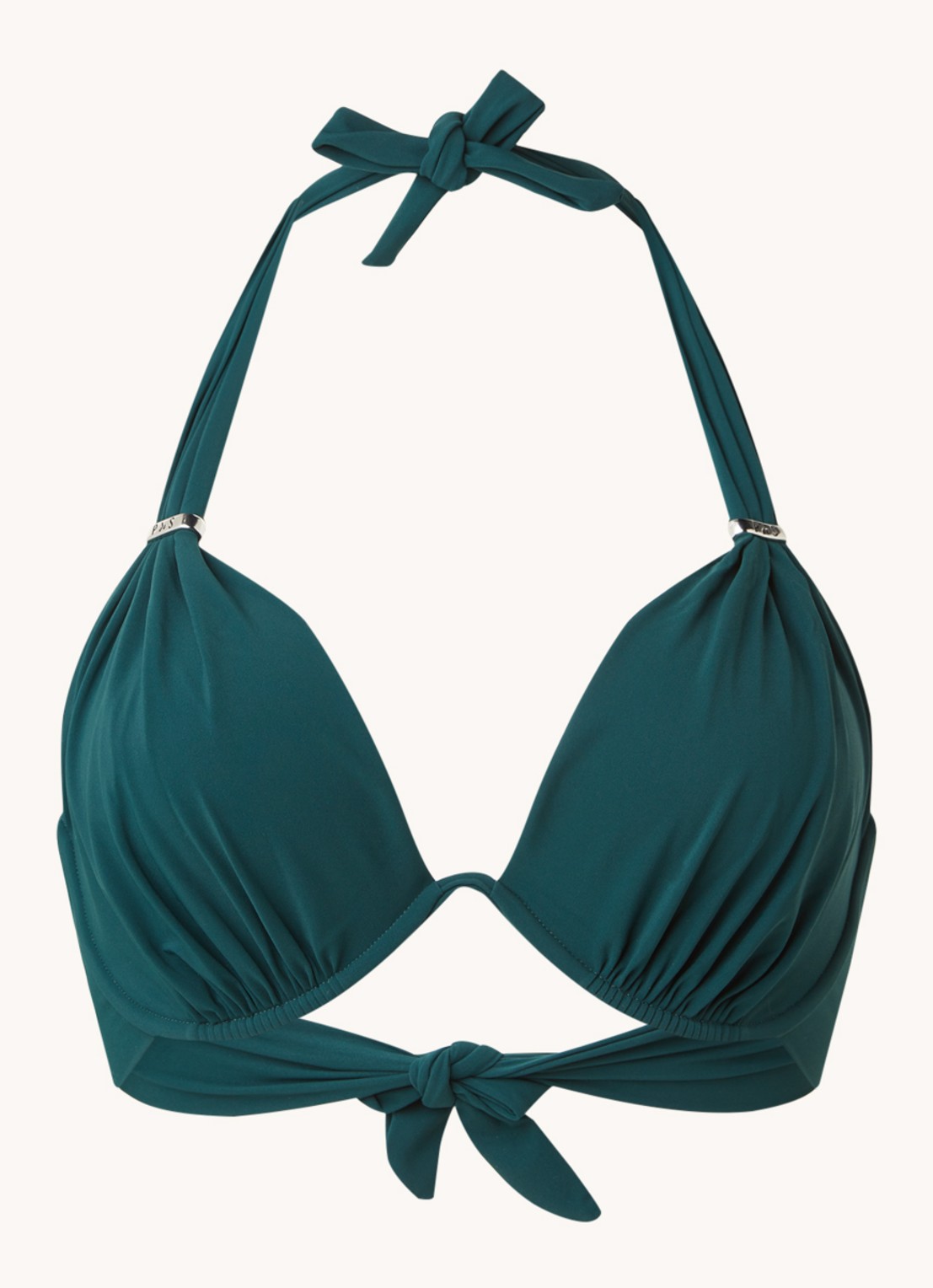 Pain de Sucre Fabia halter bikinitop met beugel - voorkant flessengroen