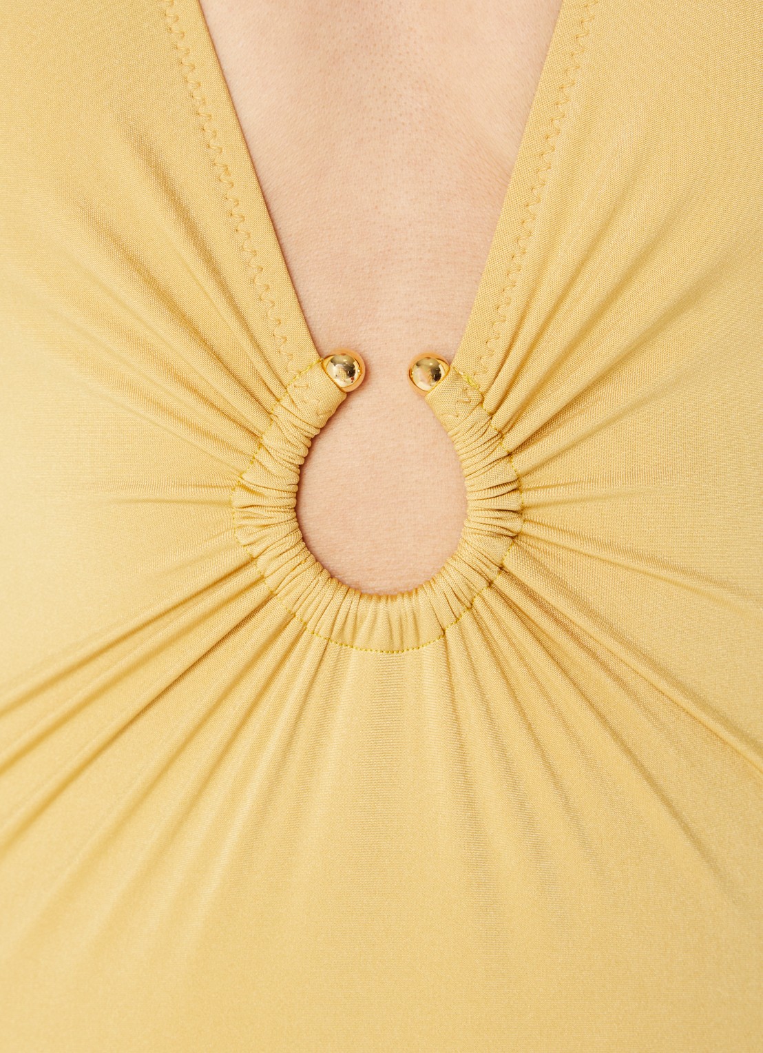 Pain de Sucre Leven plunge badpak met rugdecolleté  - detail 3 goud