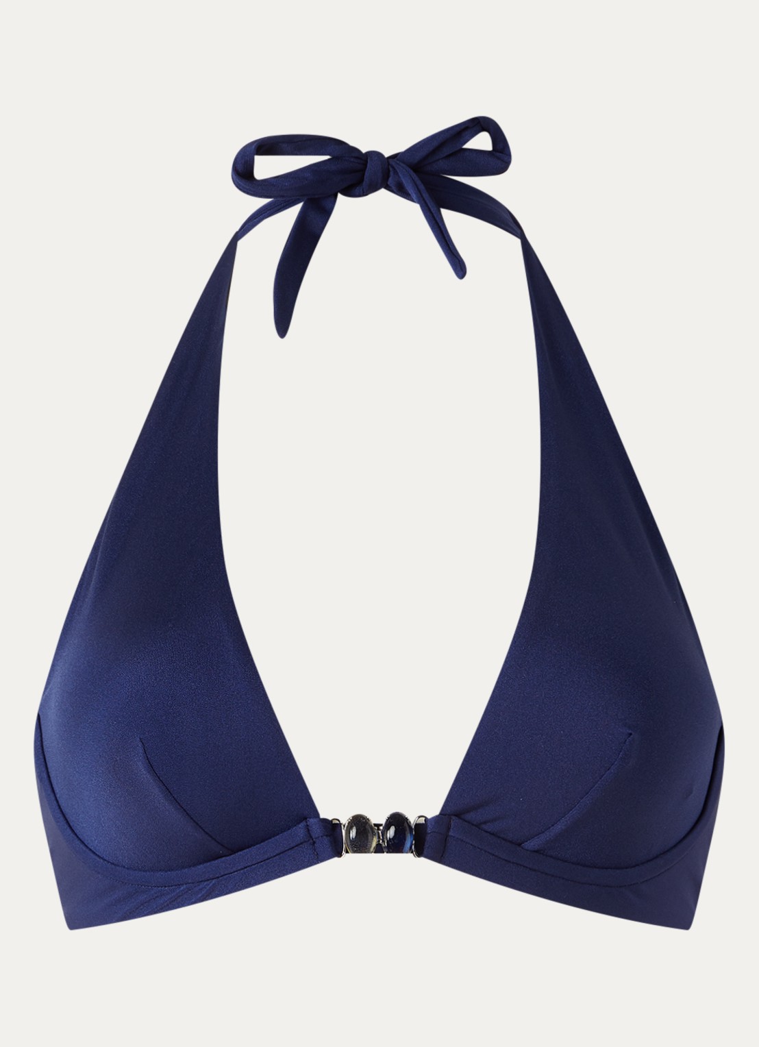 Pain de Sucre Sanaby halter bikinitop met kralendecoratie - voorkant 4 donkerblauw