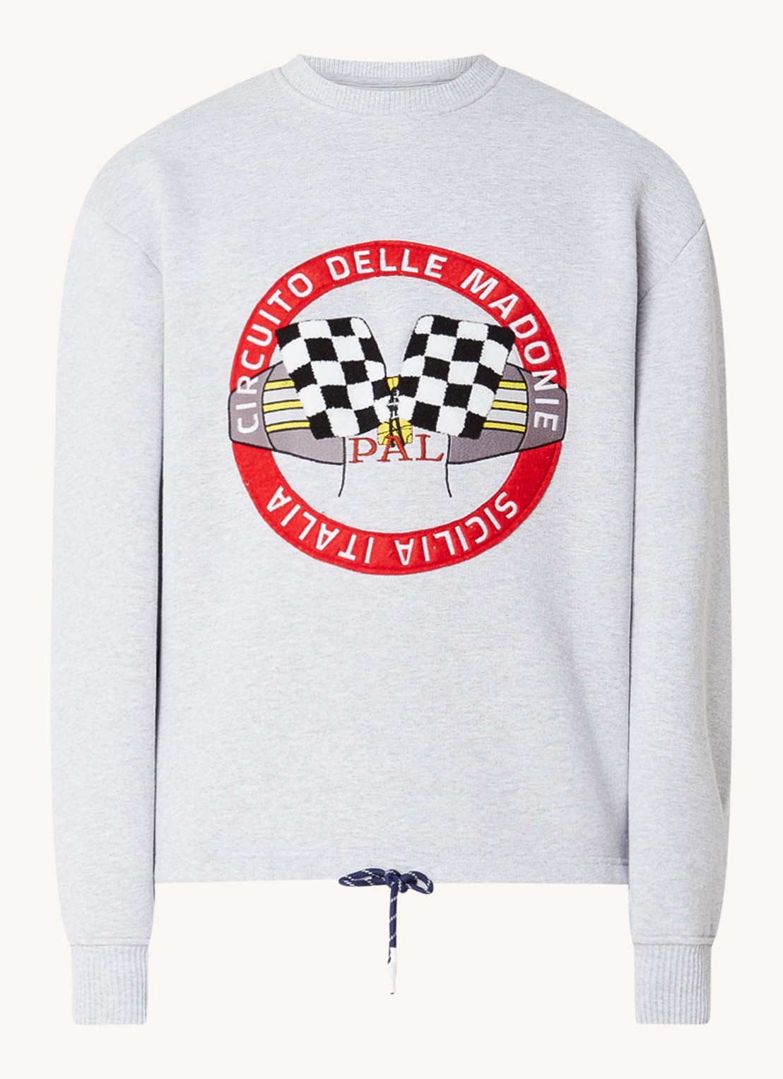 PAL Sporting Goods Circuito Delle Madonie sweater met logoborduring - voorkant 3 lichtgrijs