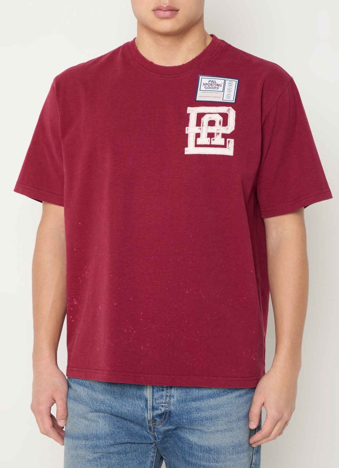 PAL Sporting Goods Dasha T-shirt met logo- en backprint - achterkant 4 donkerrood