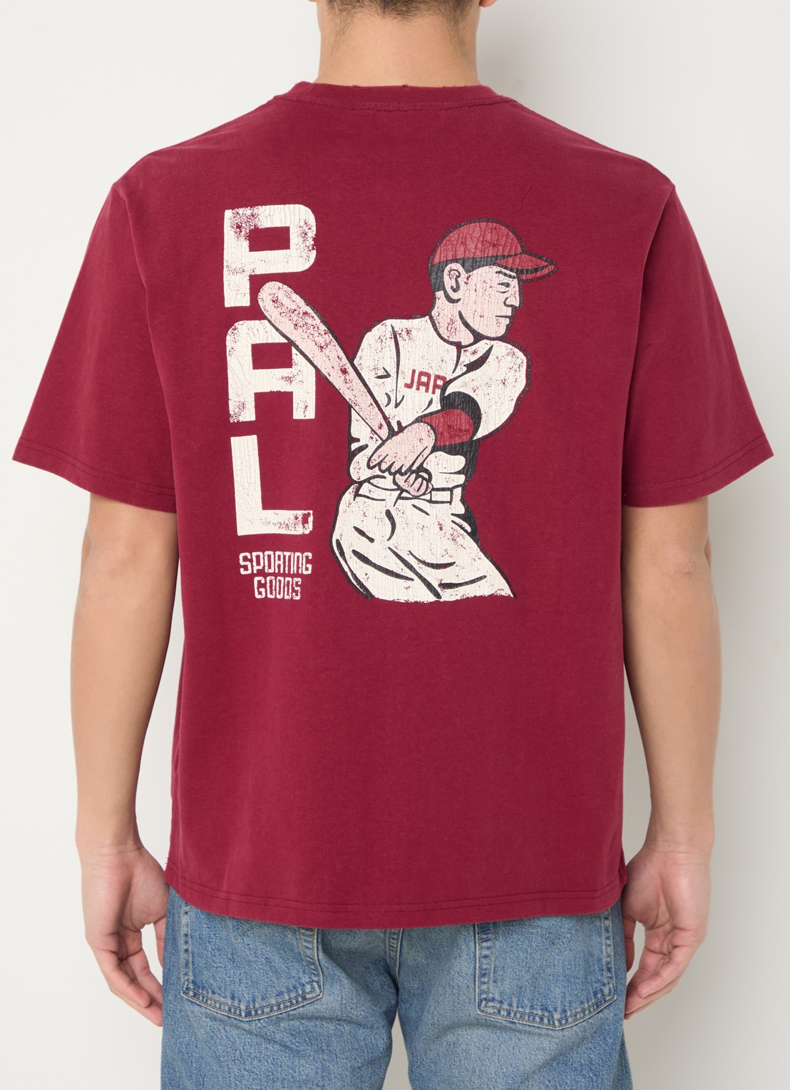 PAL Sporting Goods Dasha T-shirt met logo- en backprint - detail donkerrood