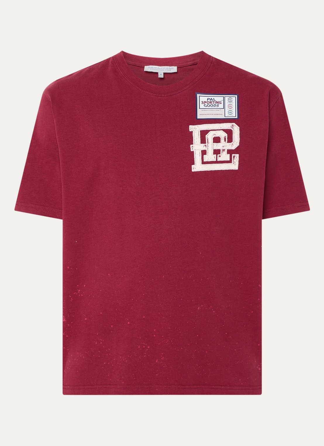 PAL Sporting Goods Dasha T-shirt met logo- en backprint - voorkant 2 donkerrood