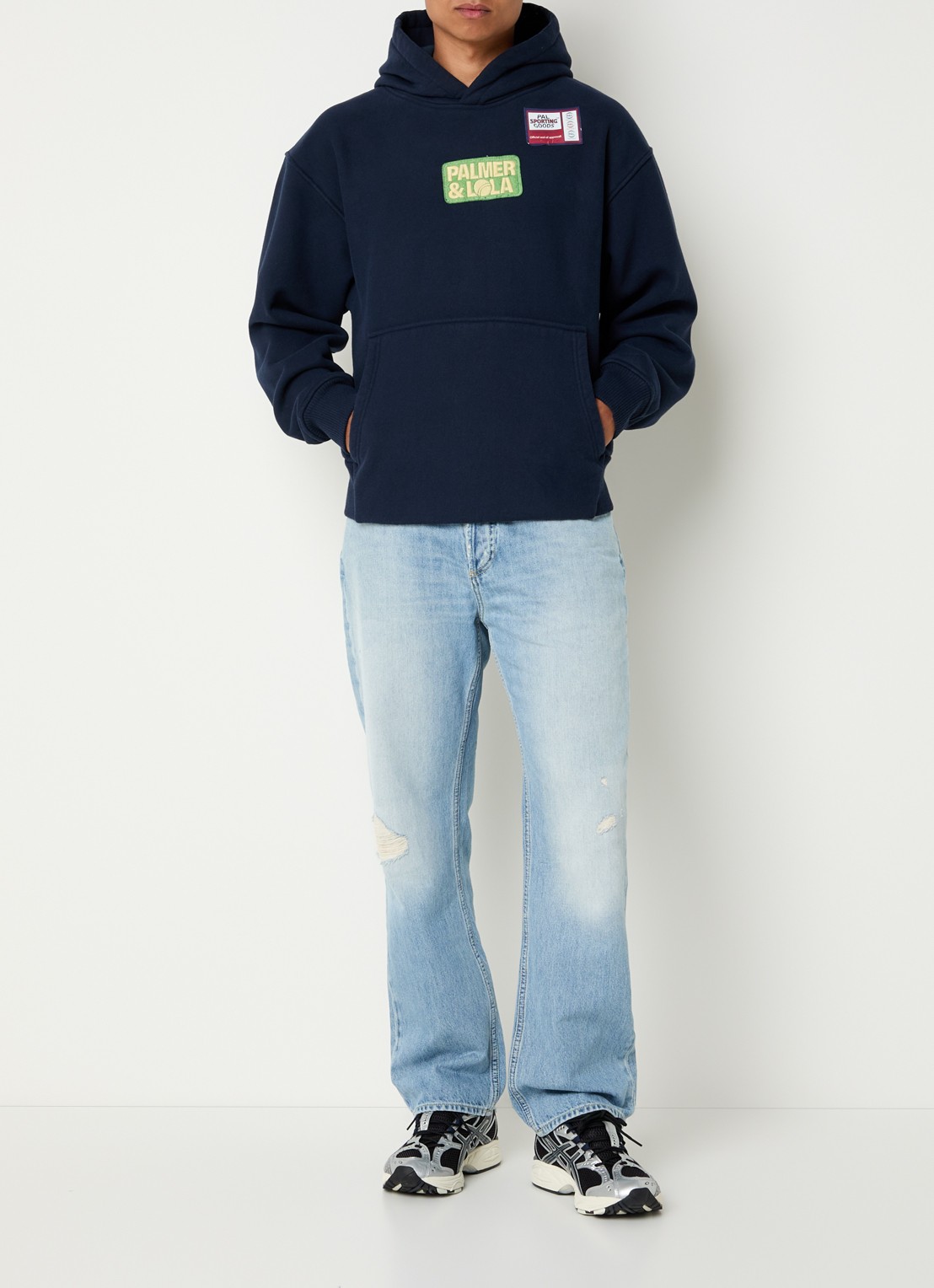 PAL Sporting Goods Duck hoodie met logo- en backprint - voorkant 4 donkerblauw