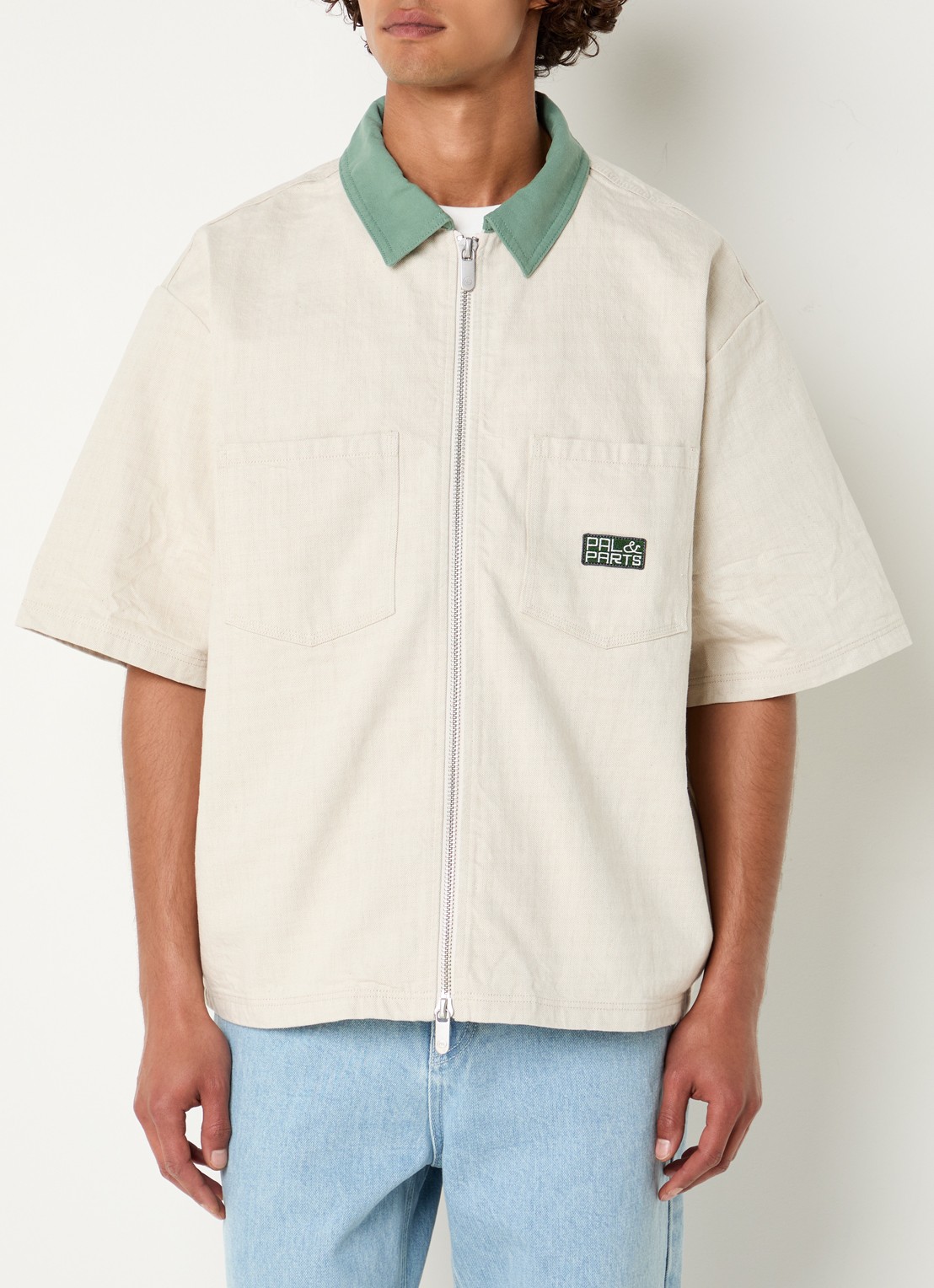PAL Sporting Goods Garage Room overshirt met borstzak - achterkant 4 beige