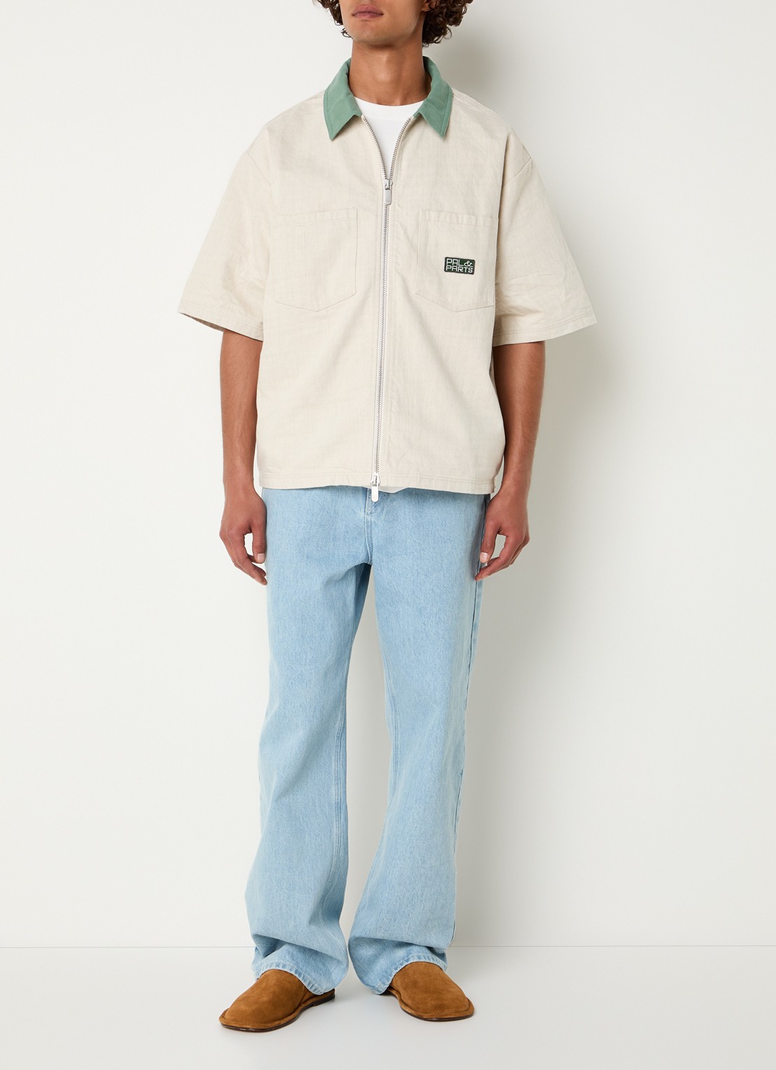 PAL Sporting Goods Garage Room overshirt met borstzak - voorkant 3 beige