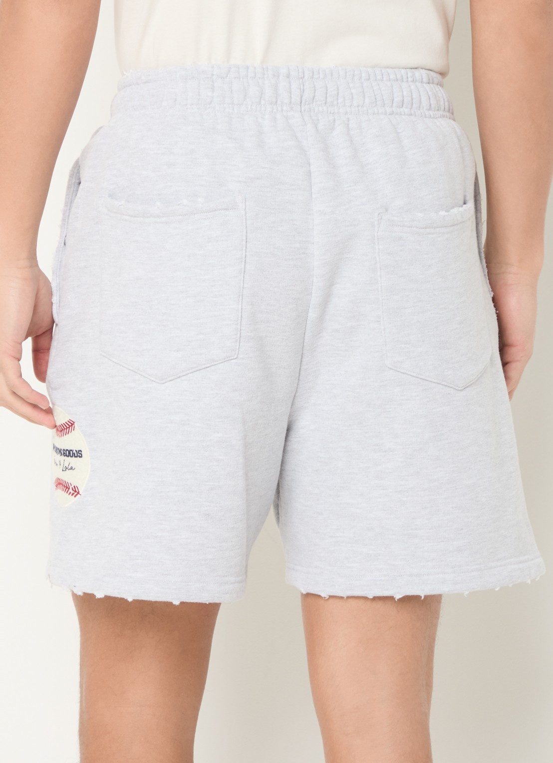 PAL Sporting Goods Homerun straight fit korte joggingbroek met steekzakken - achterkant 4 lichtgrijs