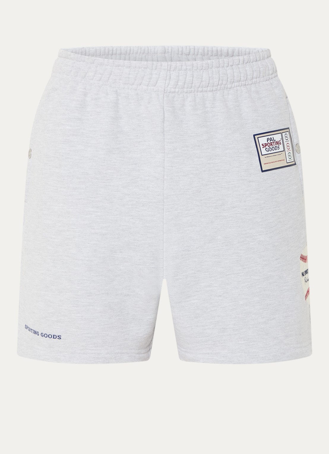 PAL Sporting Goods Homerun straight fit korte joggingbroek met steekzakken - voorkant lichtgrijs