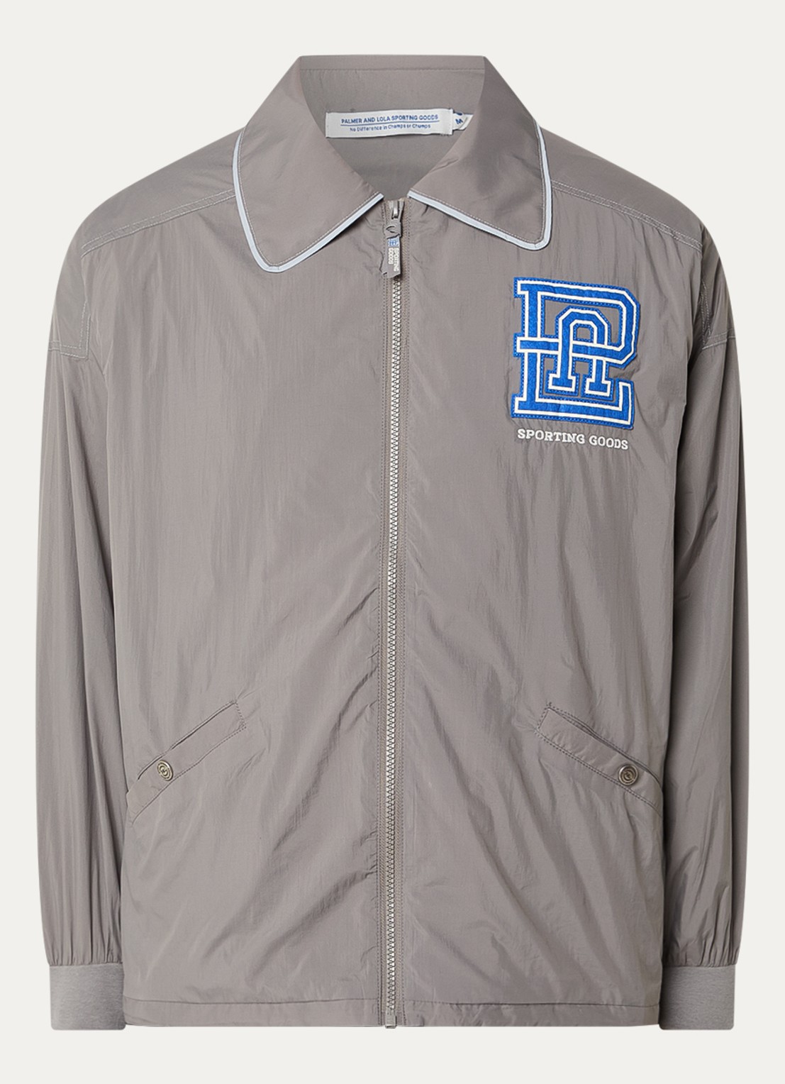 PAL Sporting Goods Jack met logoborduring en backprint - voorkant grijs