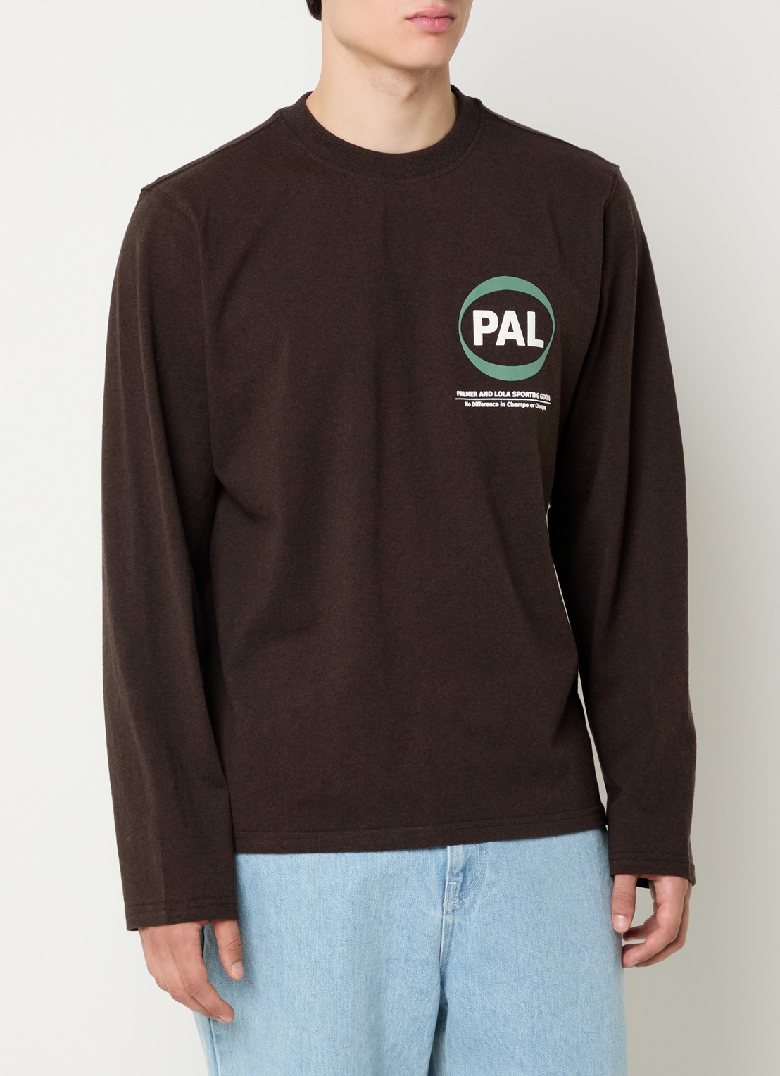PAL Sporting Goods Longsleeve met logo- en backprint - achterkant 4 donkerbruin