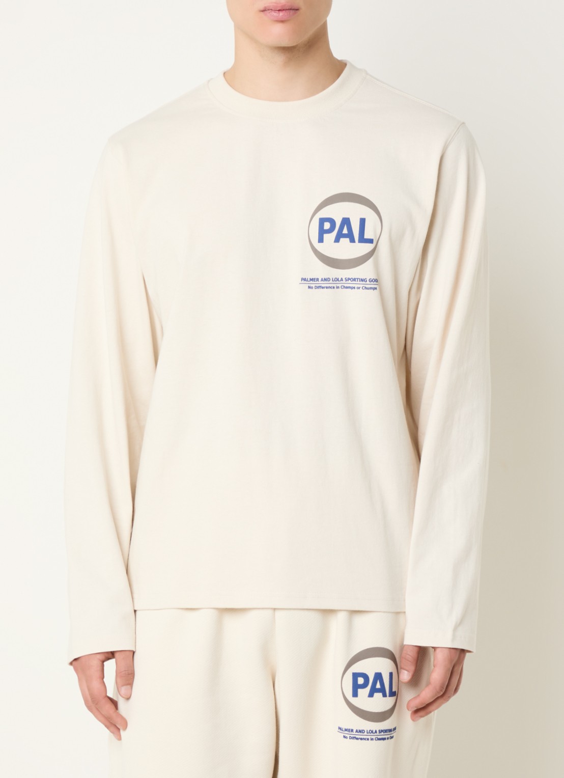 PAL Sporting Goods Longsleeve met logo- en backprint - achterkant 4 beige