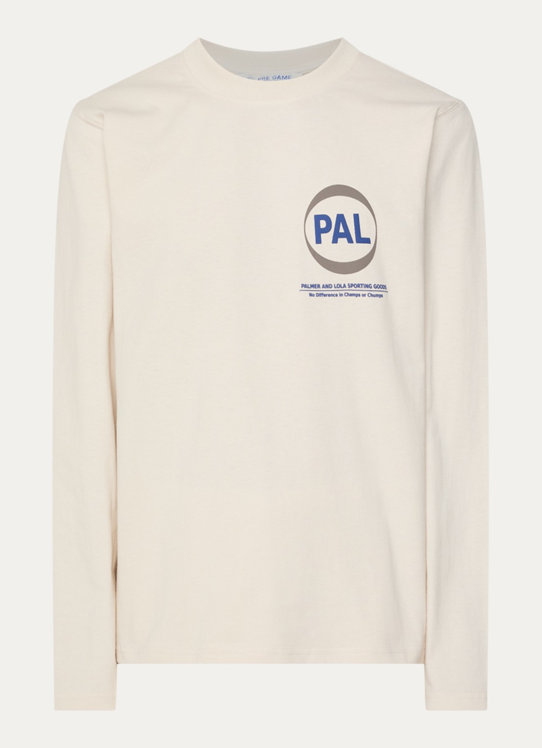 PAL Sporting Goods Longsleeve met logo- en backprint - voorkant 2 beige