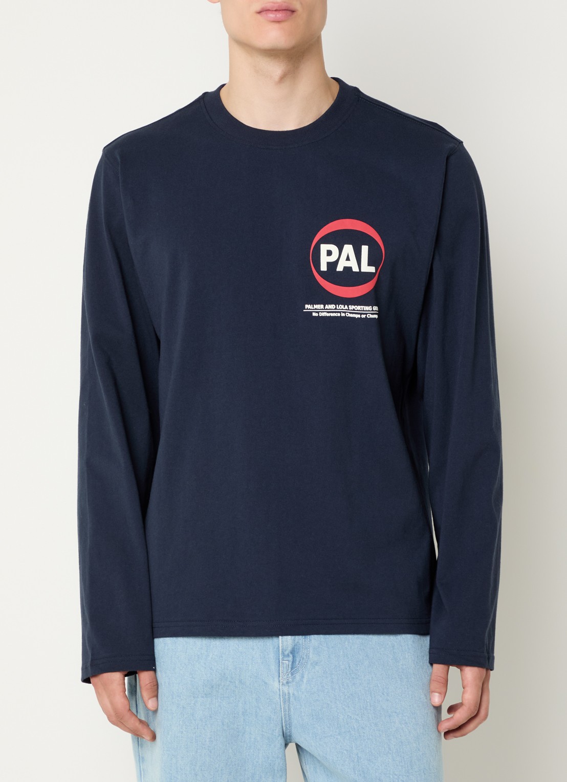 PAL Sporting Goods Longsleeve met logo- en backprint - achterkant 4 donkerblauw