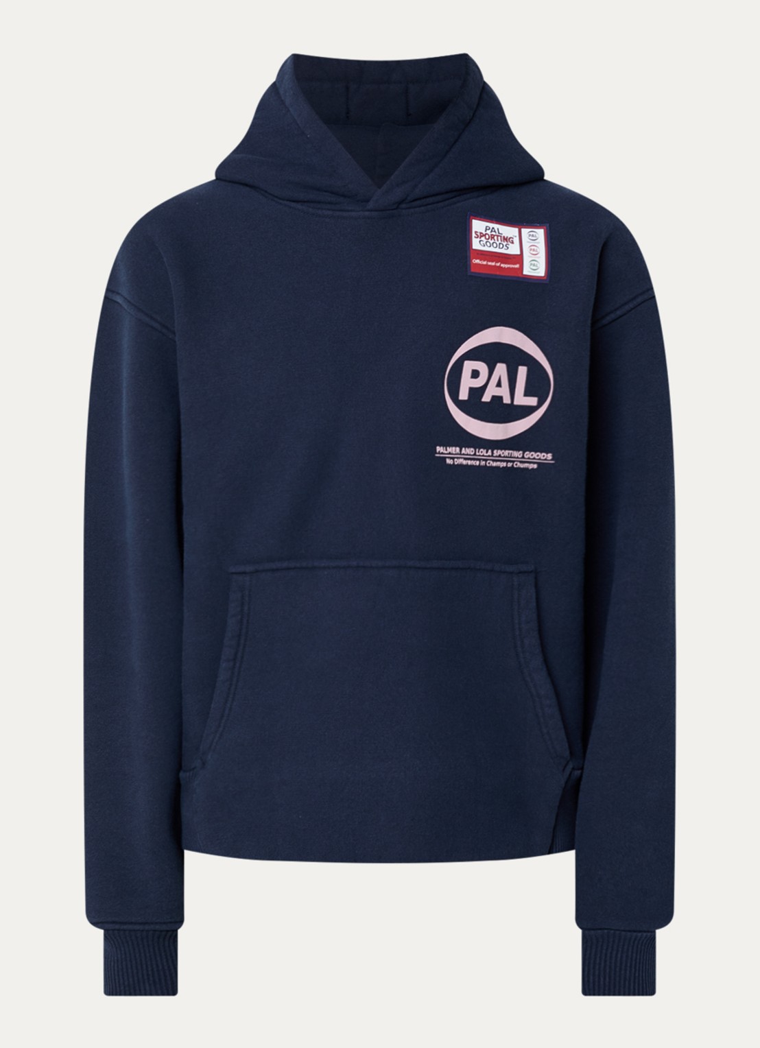 PAL Sporting Goods Pre Game hoodie met logo- en backprint - voorkant 4 donkerblauw