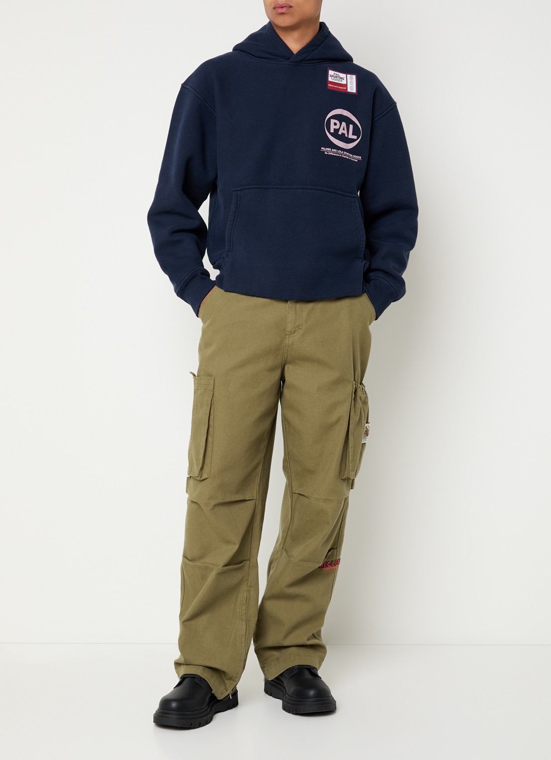 PAL Sporting Goods Pre Game hoodie met logo- en backprint - voorkant 5 donkerblauw