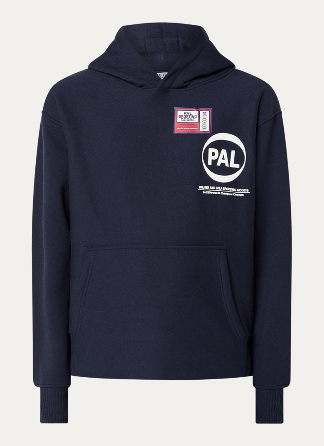 PAL Sporting Goods Pre game hoodie met logoprint - voorkant donkerblauw