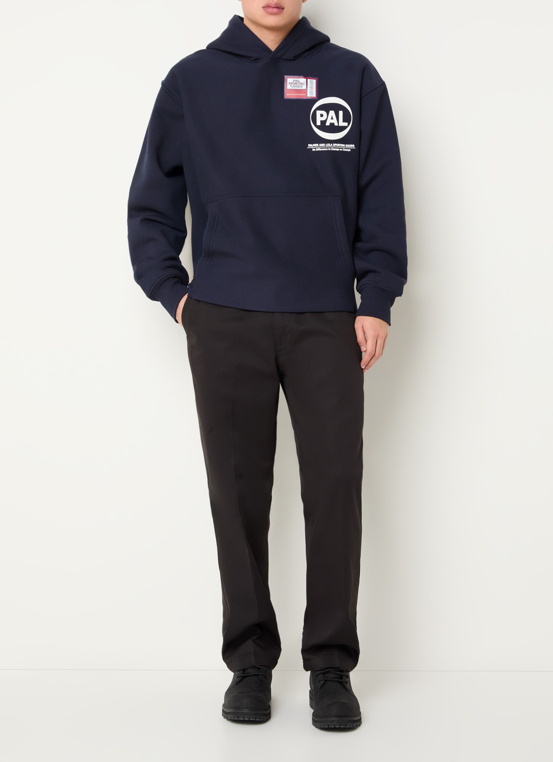 PAL Sporting Goods Pre game hoodie met logoprint - voorkant 2 donkerblauw