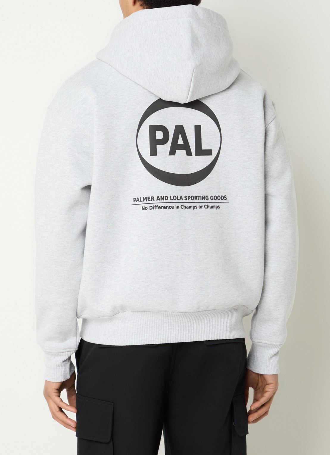 PAL Sporting Goods Pre game sweatvest met capuchon en logo - detail 2 lichtgrijs