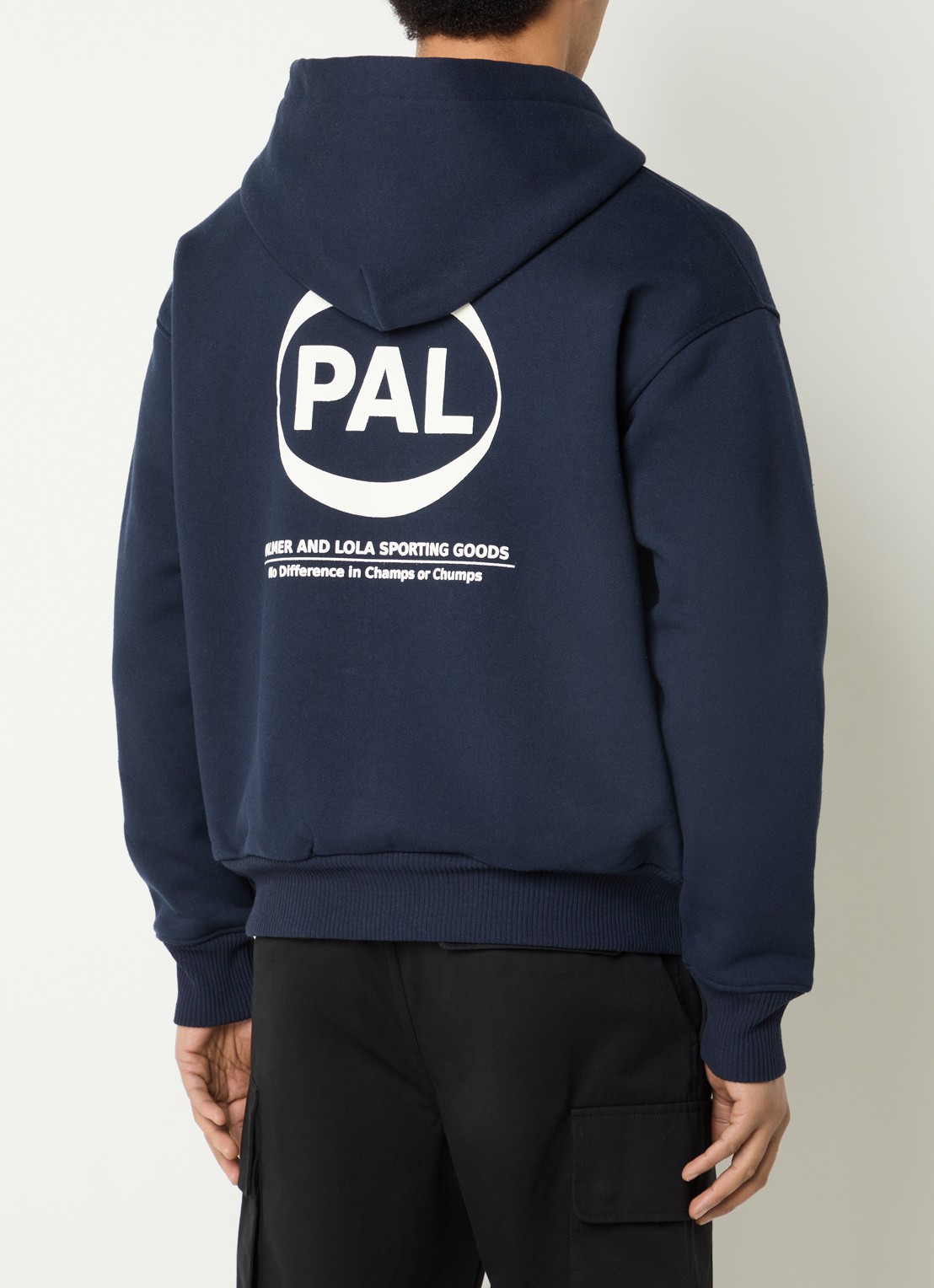 PAL Sporting Goods Pre game sweatvest met capuchon en logo - detail 3 donkerblauw