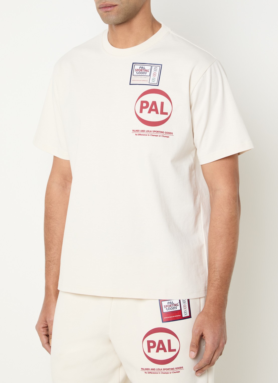 PAL Sporting Goods Pre Game T-shirt met logo- en backprint - detail 3 creme