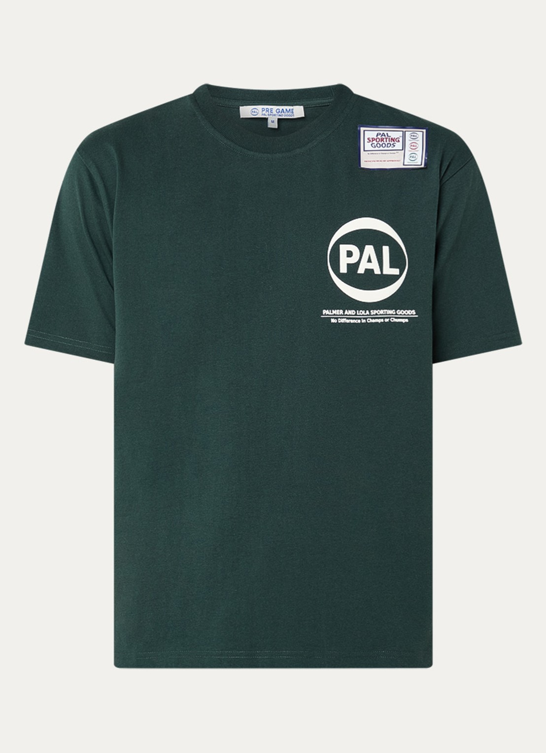 PAL Sporting Goods Pre Game T-shirt met logo- en backprint - voorkant groen