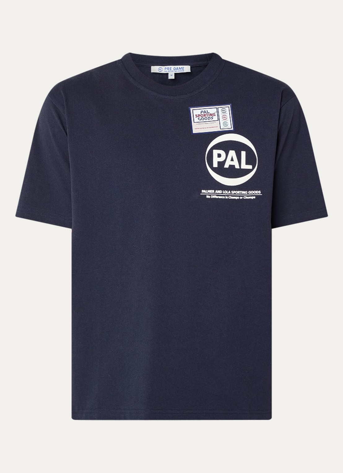 PAL Sporting Goods Pre Game T-shirt met logo- en backprint - voorkant 2 donkerblauw
