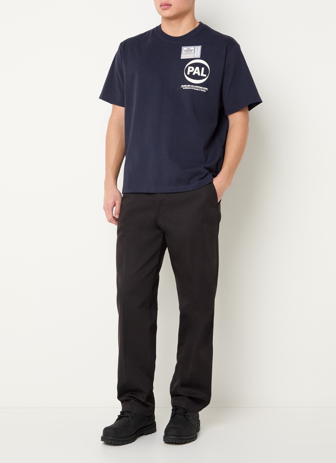 PAL Sporting Goods Pre Game T-shirt met logo- en backprint - voorkant 3 donkerblauw