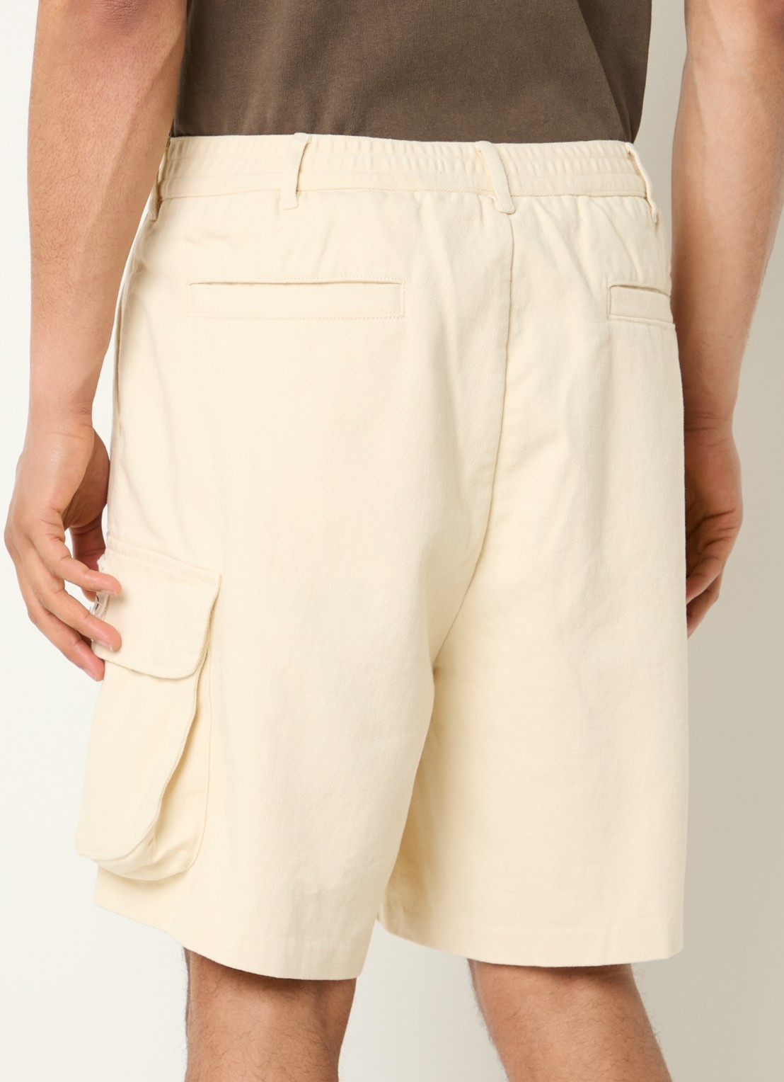 PAL Sporting Goods Straight fit korte broek van denim met gekleurde wassing - achterkant creme