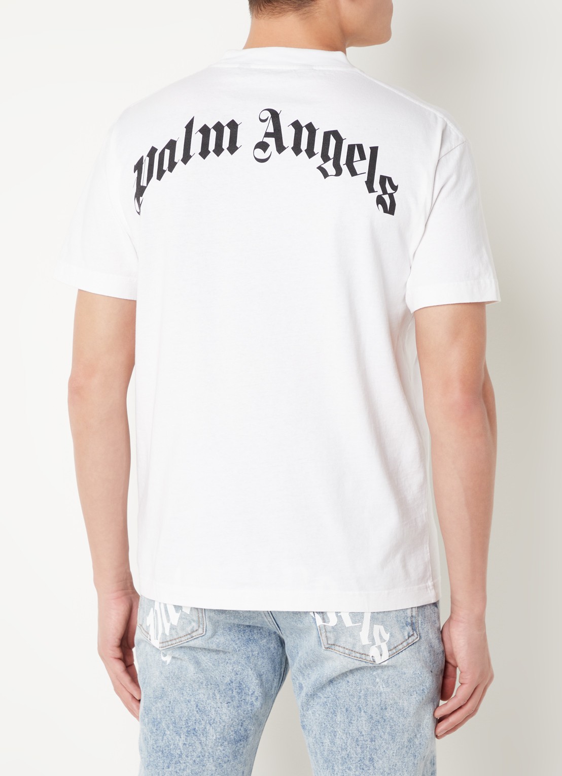 Palm Angels Bear T-shirt met front-en backprint - achterkant 3 wit