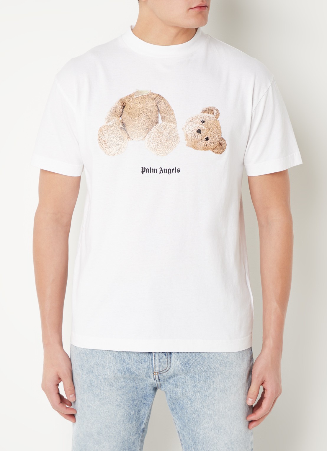 Palm Angels Bear T-shirt met front-en backprint - detail wit