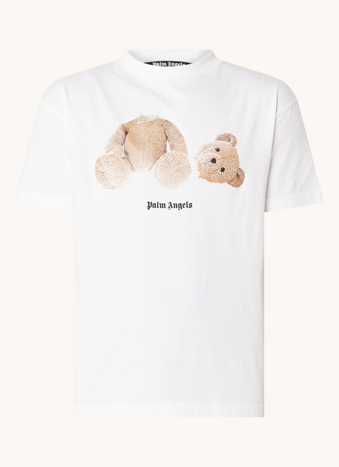 Palm Angels Bear T-shirt met front-en backprint - voorkant 4 wit