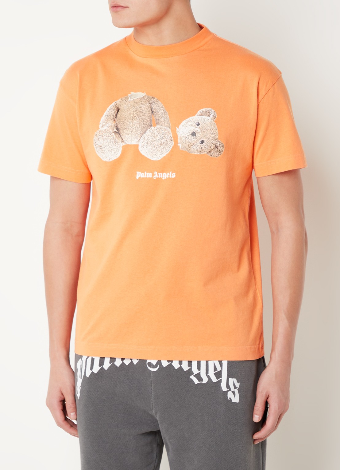 Palm Angels Bear T-shirt met front-en backprint - detail 3 oranje
