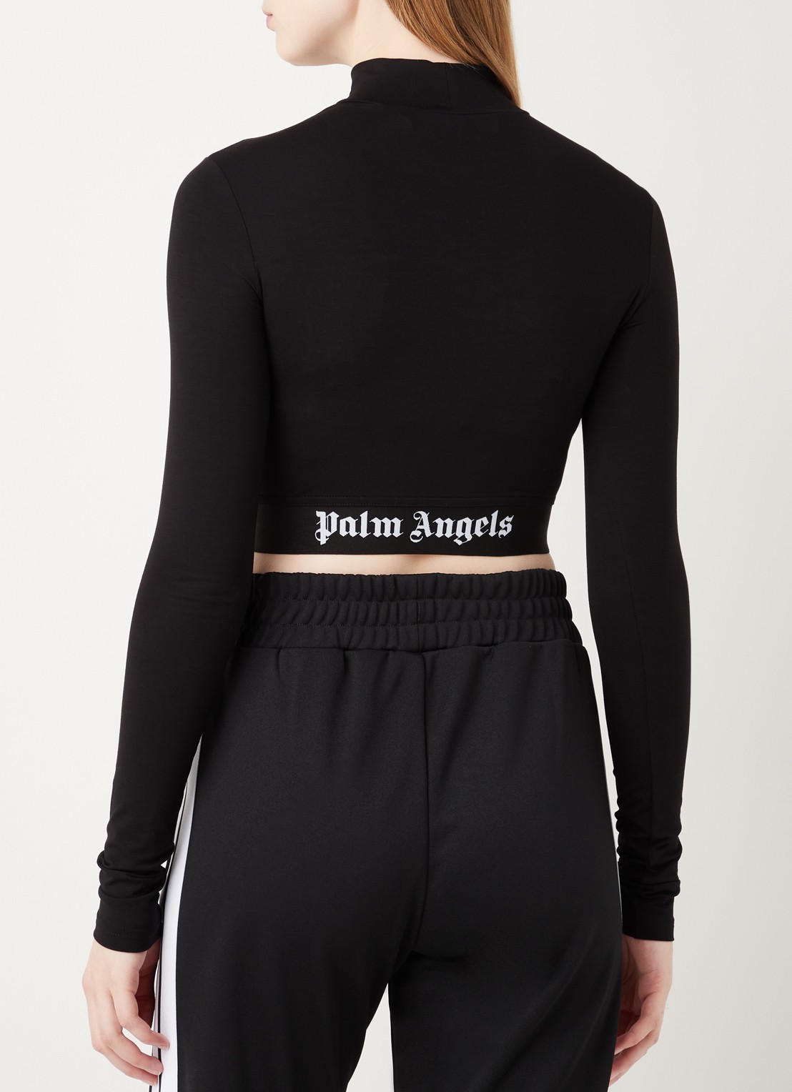 Palm Angels Crop top met logoband - achterkant zwart