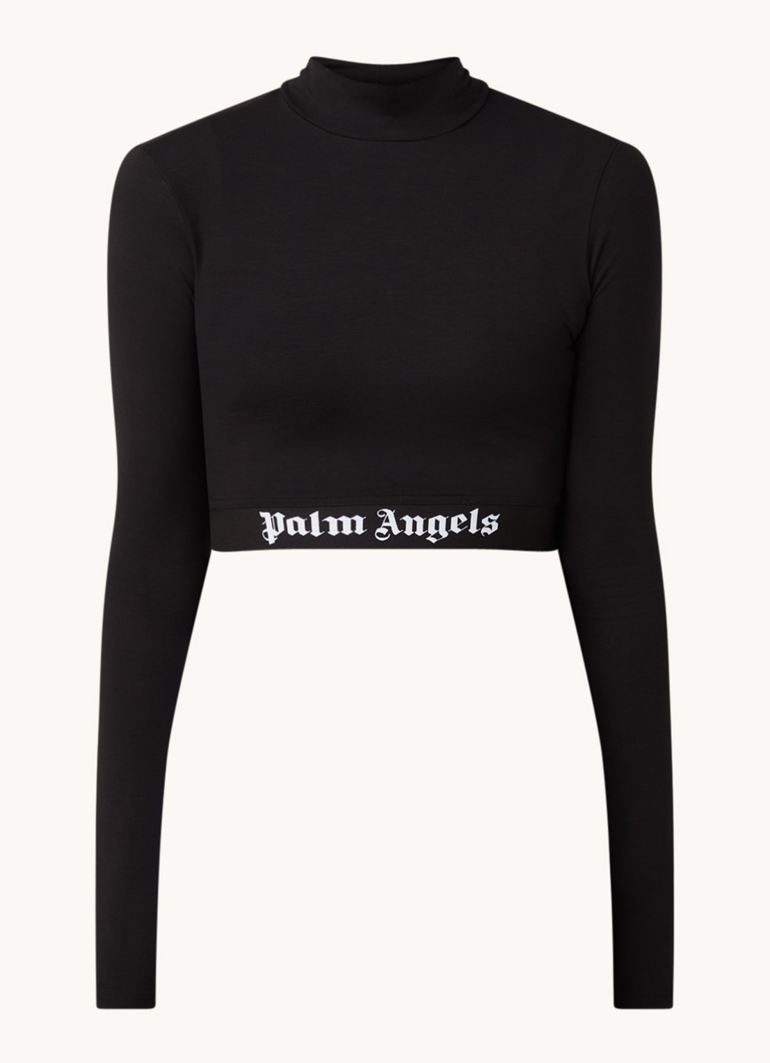 Palm Angels Crop top met logoband - voorkant 2 zwart