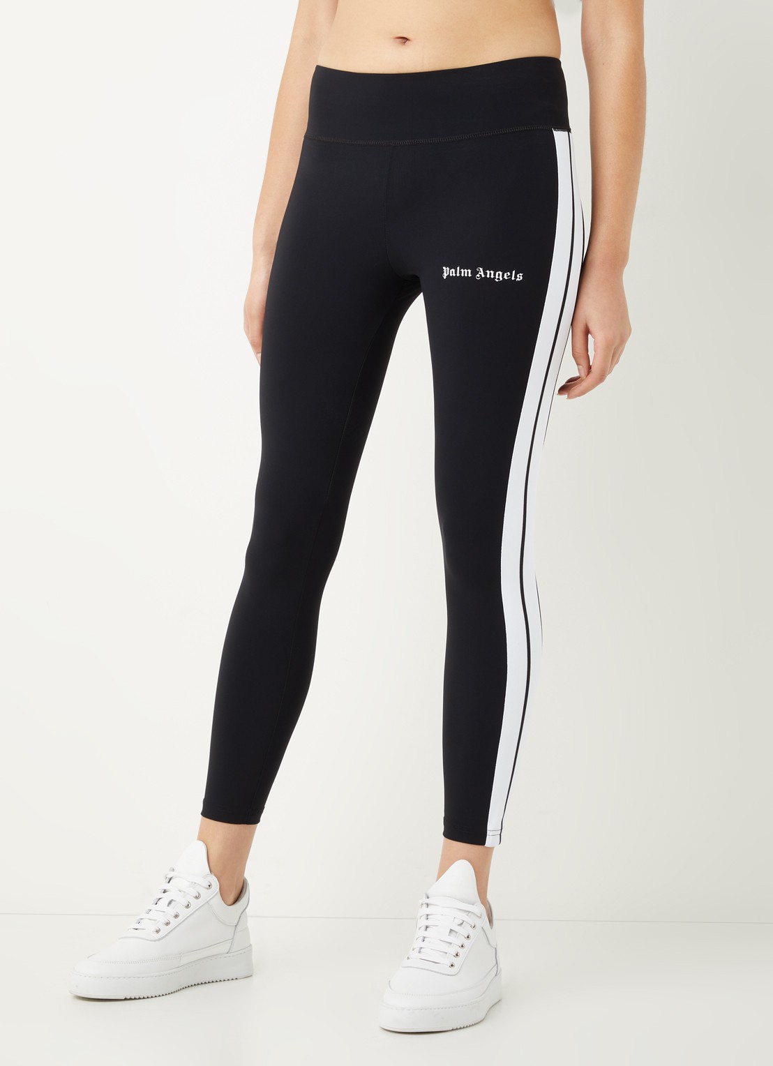 Palm Angels High waist cropped trainingslegging met logoprint - detail 4 zwart