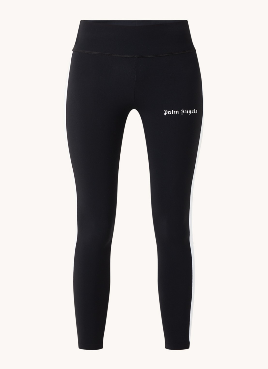 Palm Angels High waist cropped trainingslegging met logoprint - voorkant 2 zwart