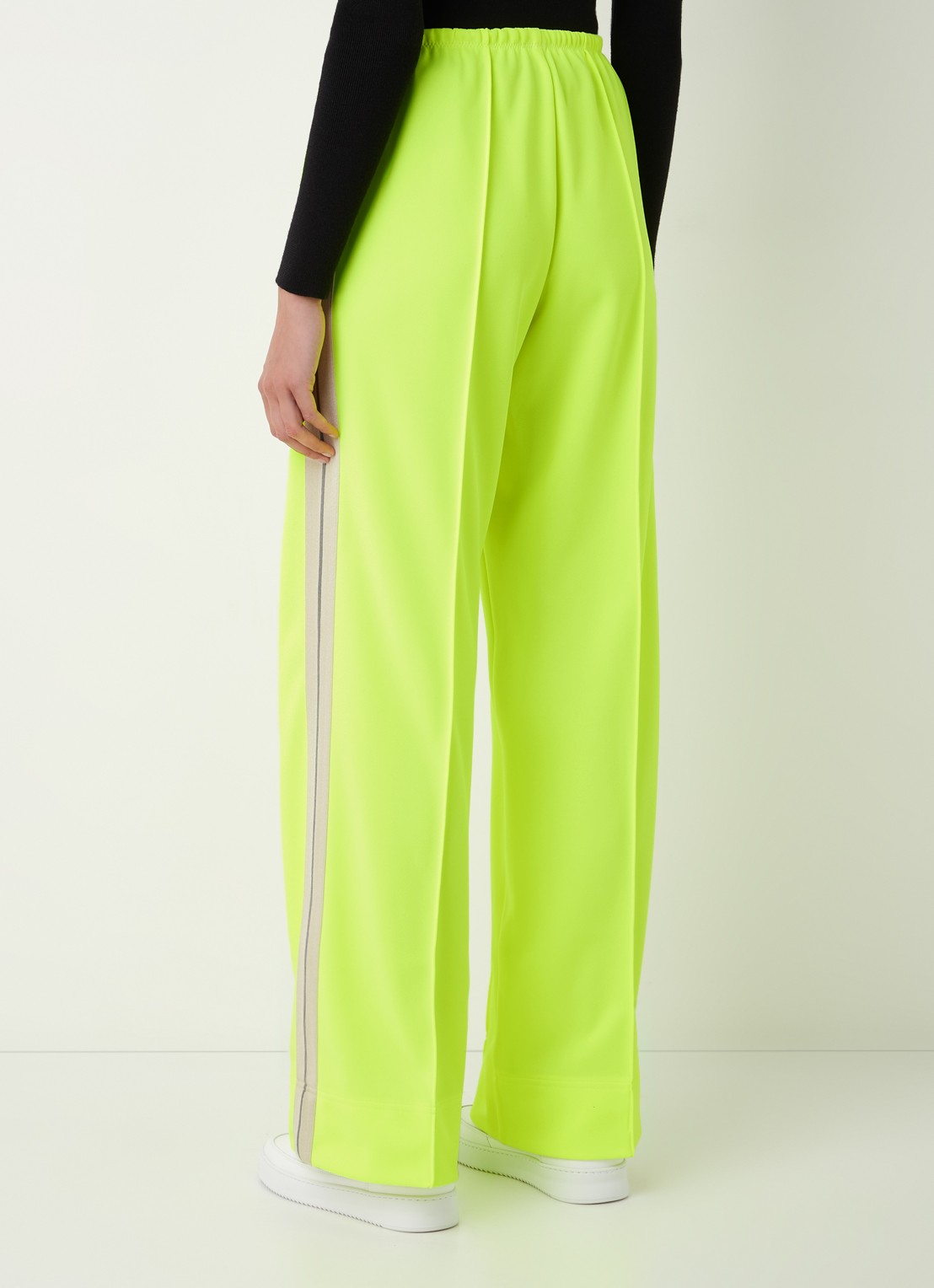Palm Angels Milano high waist loose fit trackpants met streepdetail - achterkant 3 neongeel