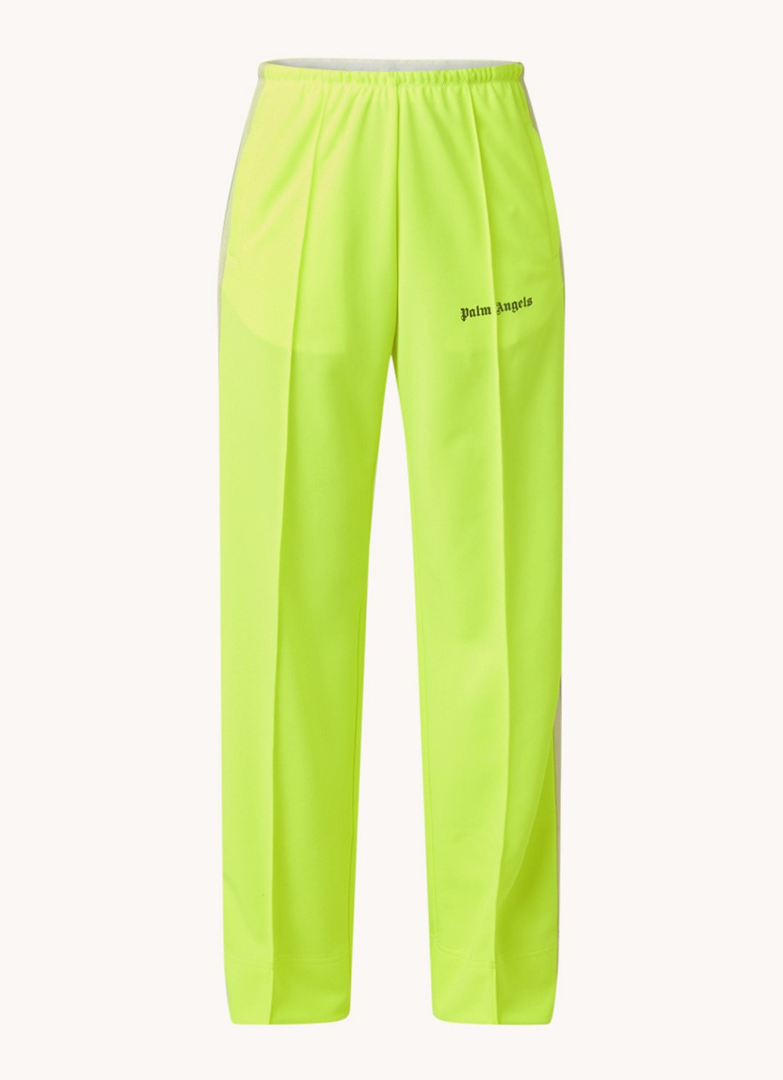 Palm Angels Milano high waist loose fit trackpants met streepdetail - voorkant neongeel