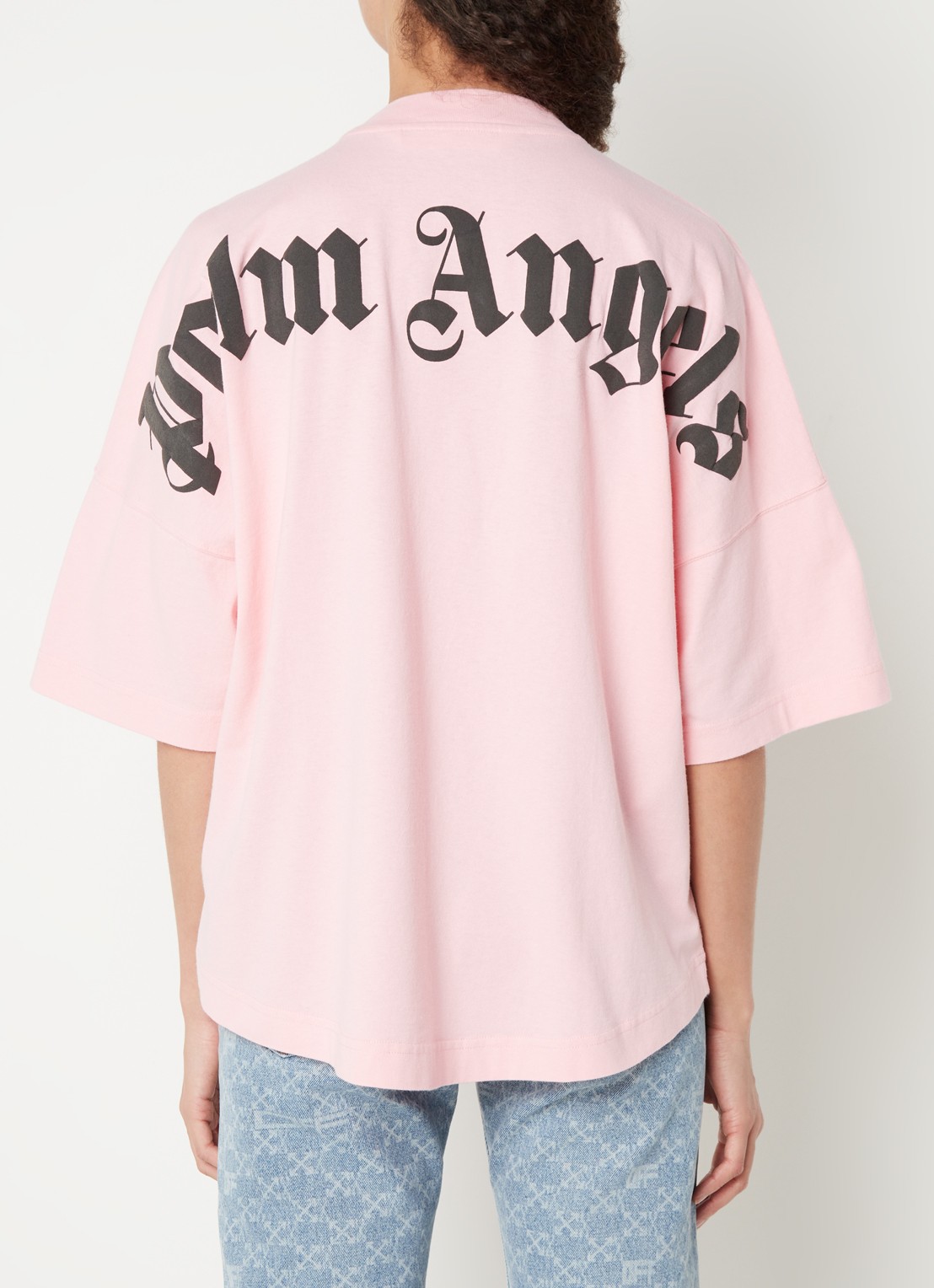Palm Angels Oversized T-shirt met logo- en backprint - detail 2 roze