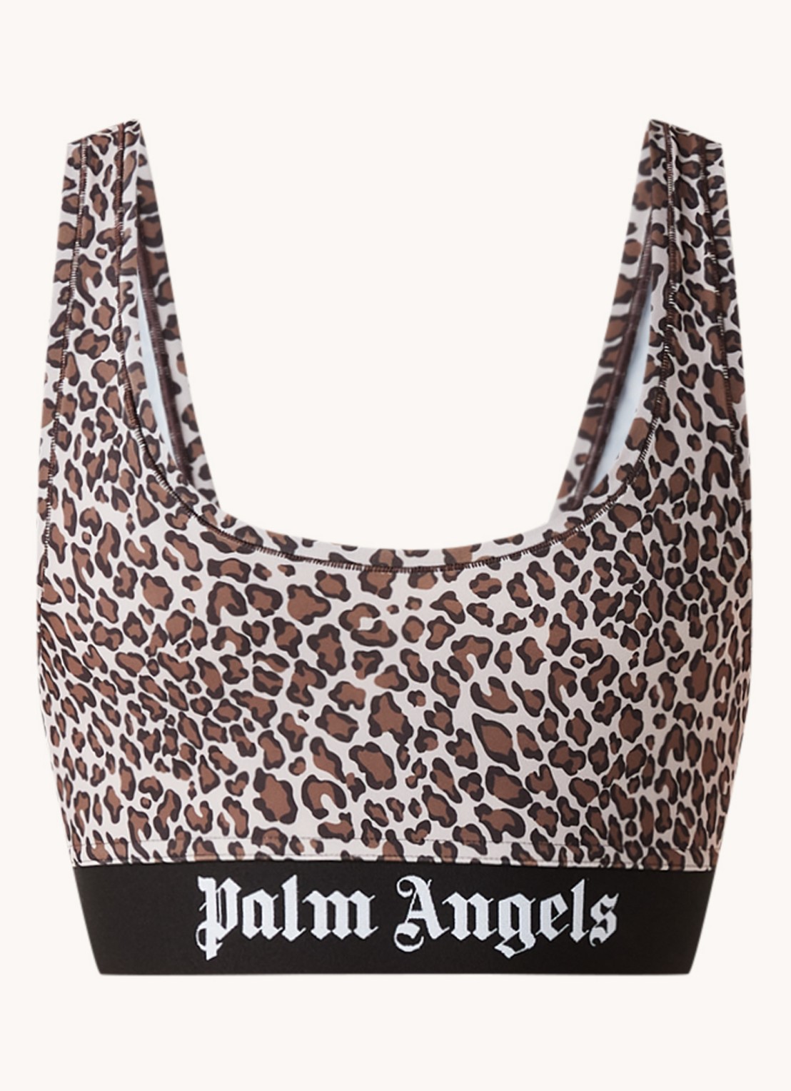 Palm Angels Sport bh met light support en panterprint - voorkant donkerbeige