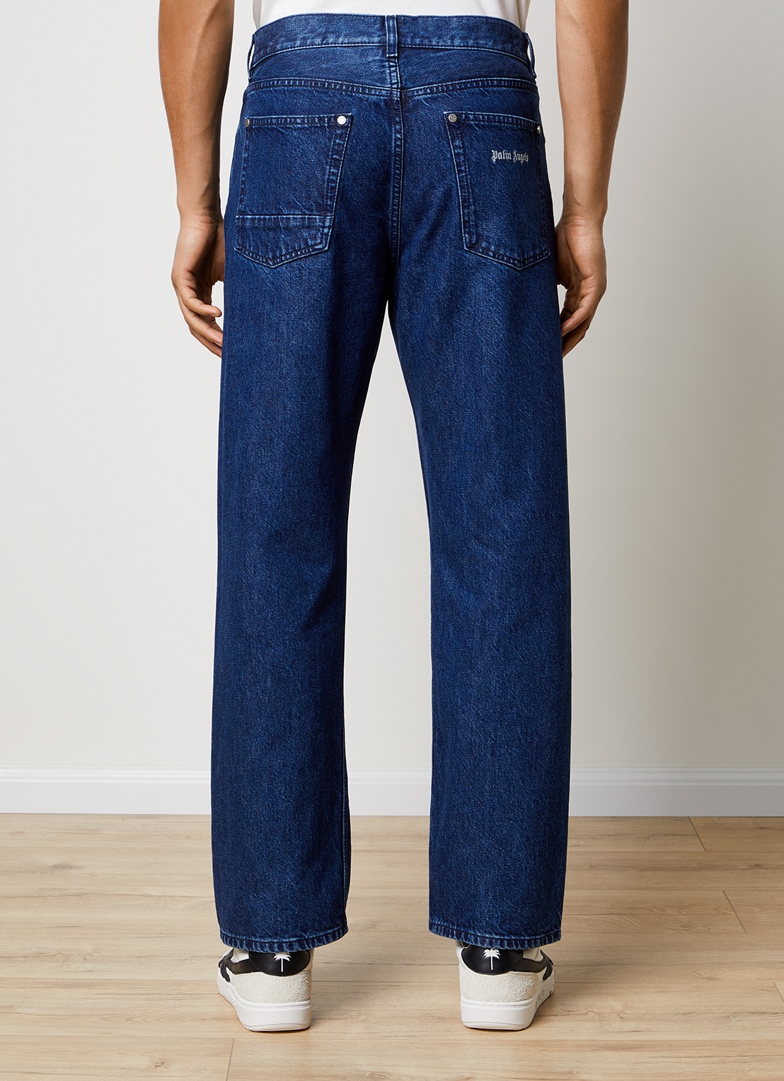 Palm Angels Straight leg jeans met donkere wassing - achterkant 6 indigo