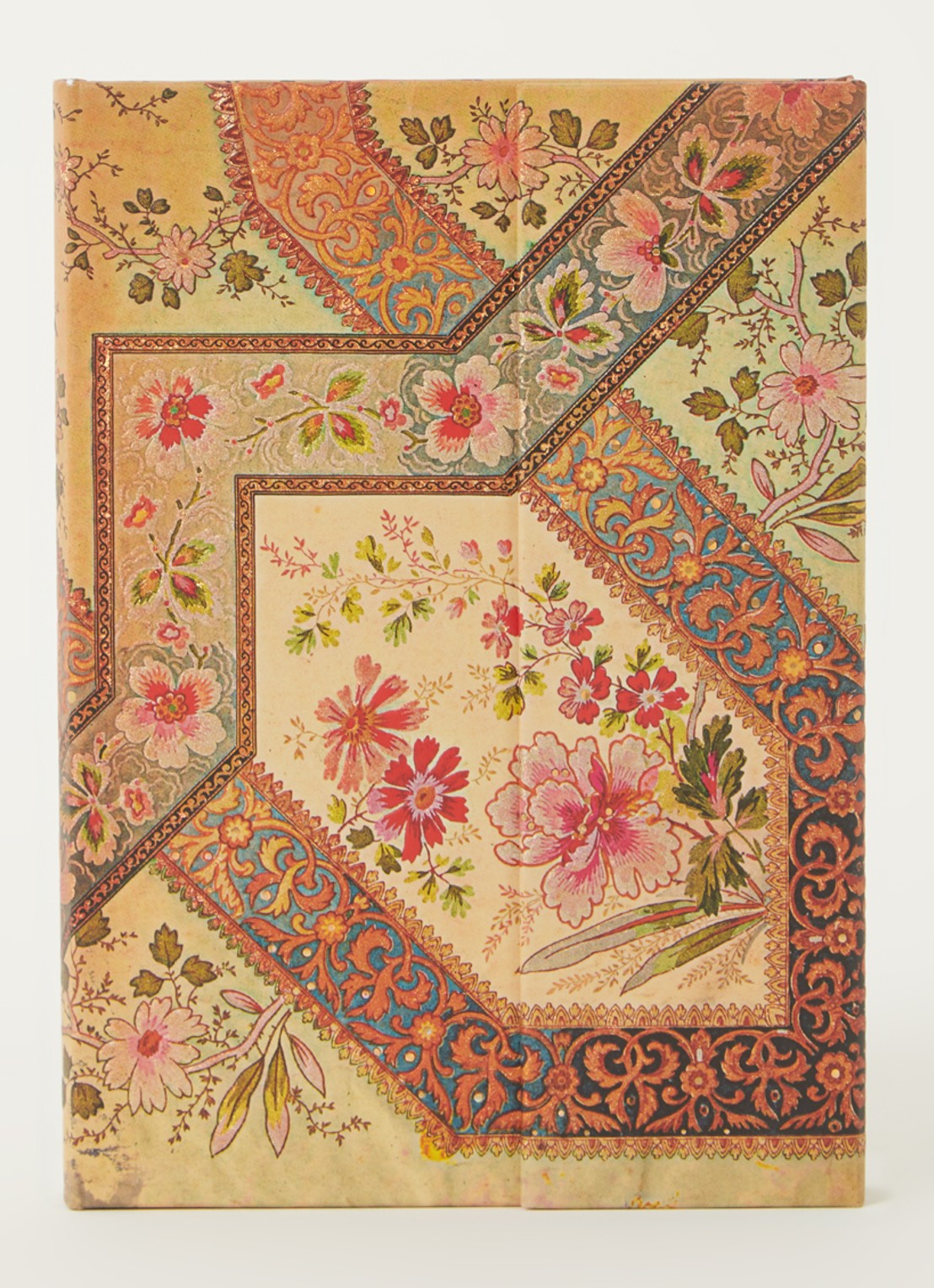 Paperblanks Filigree Floral Ivory gelinieerd notitieboek 13 x 18 cm - voorkant 2 lichtbruin