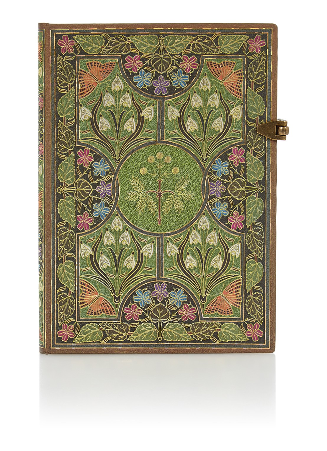 Paperblanks Poetry in Bloom Midi gelinieerd notitieboek 17,8 x 12,7 cm - voorkant groen