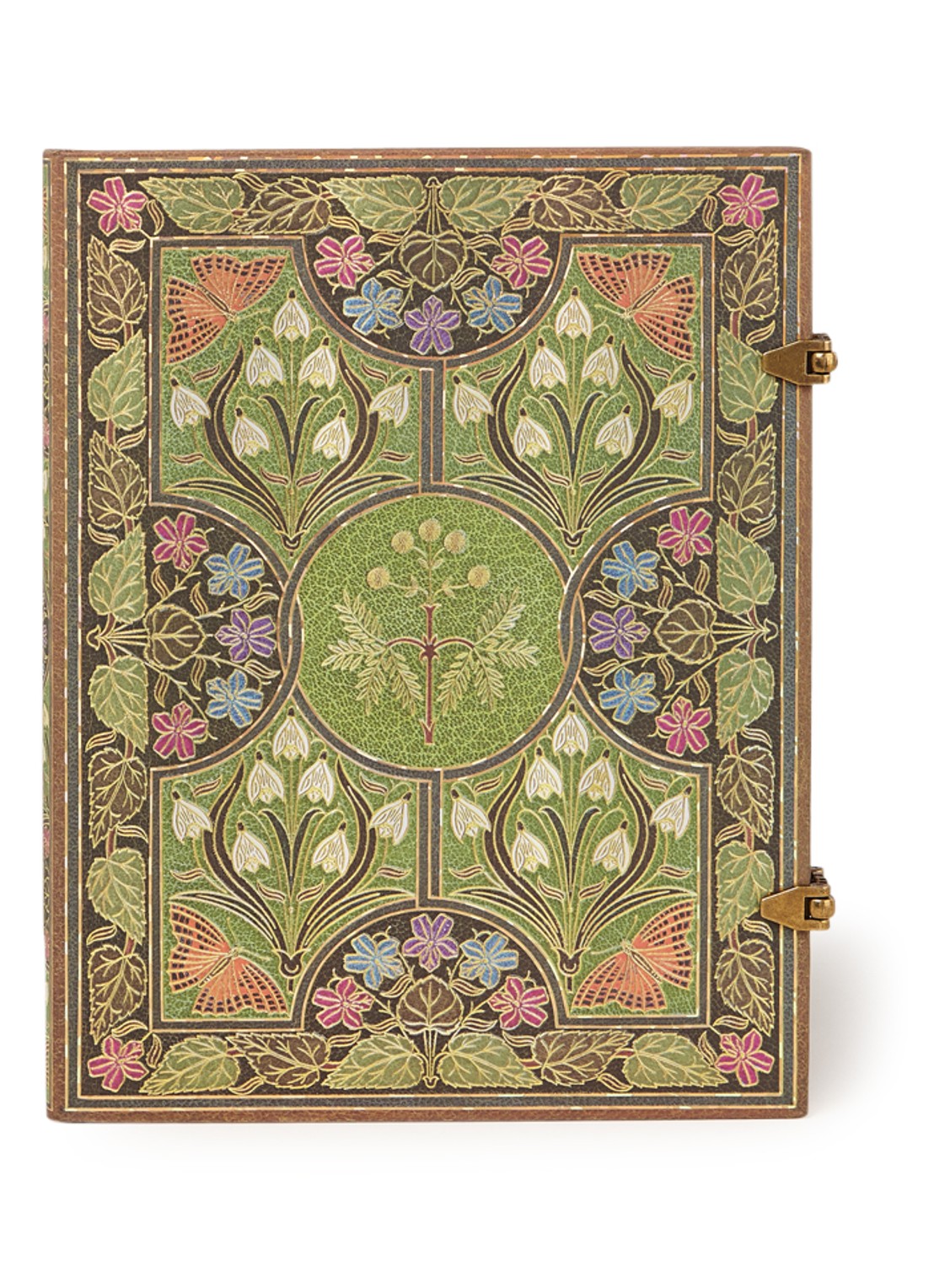 Paperblanks Poetry In Bloom Ultra Lin notitieboek 23 x 18 cm - voorkant 2 mosgroen