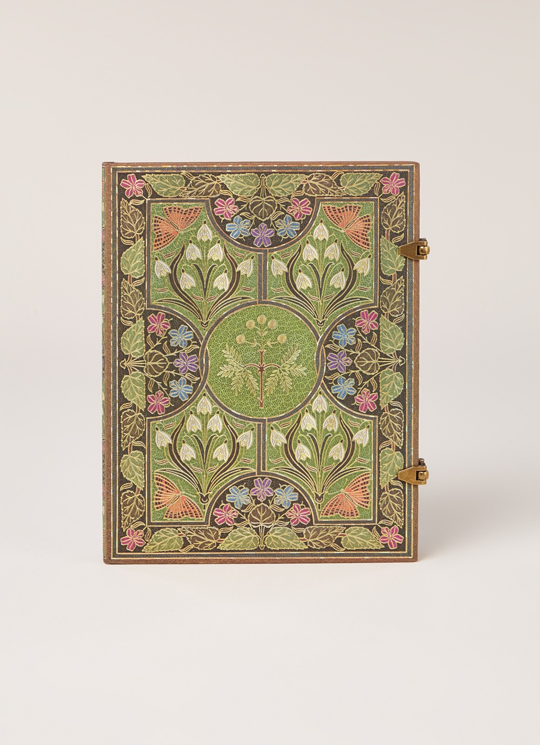 Paperblanks Poetry In Bloom Ultra Lin notitieboek 23 x 18 cm - voorkant 3 mosgroen