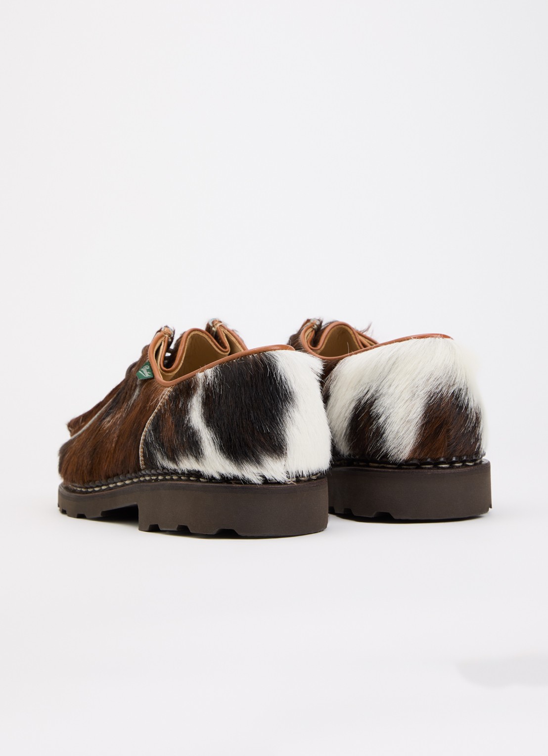 Paraboot Michael veterschoen van leer met ponyhair - achterkant 2 roodbruin