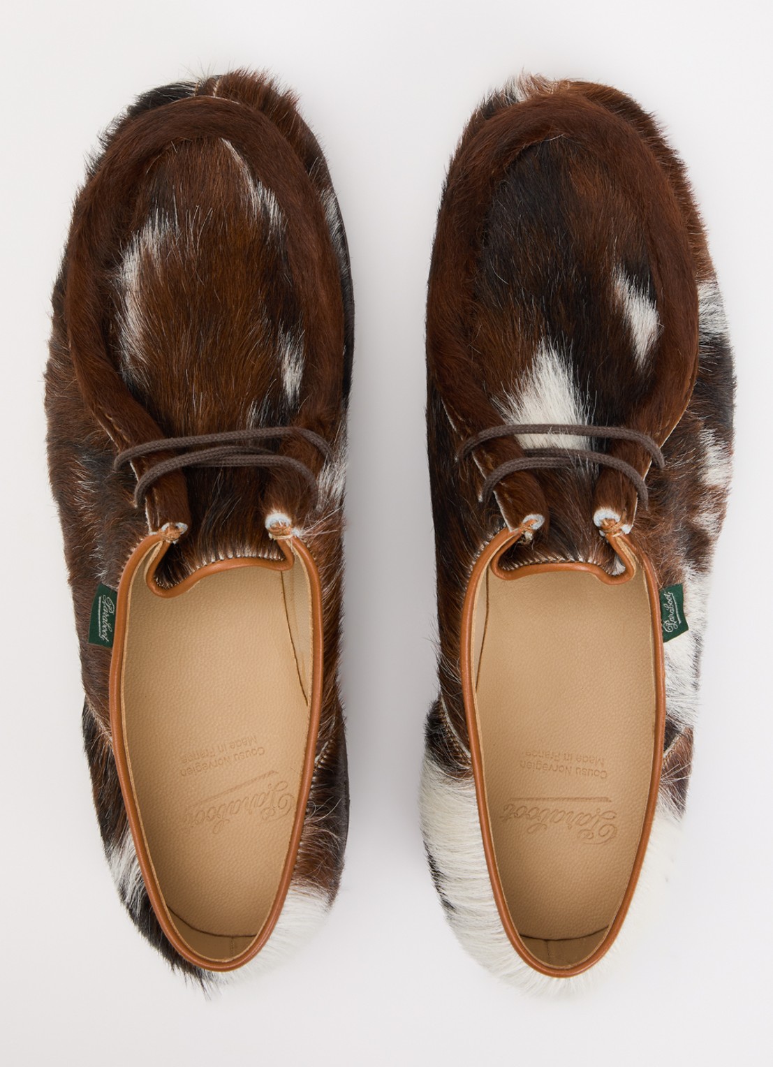 Paraboot Michael veterschoen van leer met ponyhair - detail 4 roodbruin
